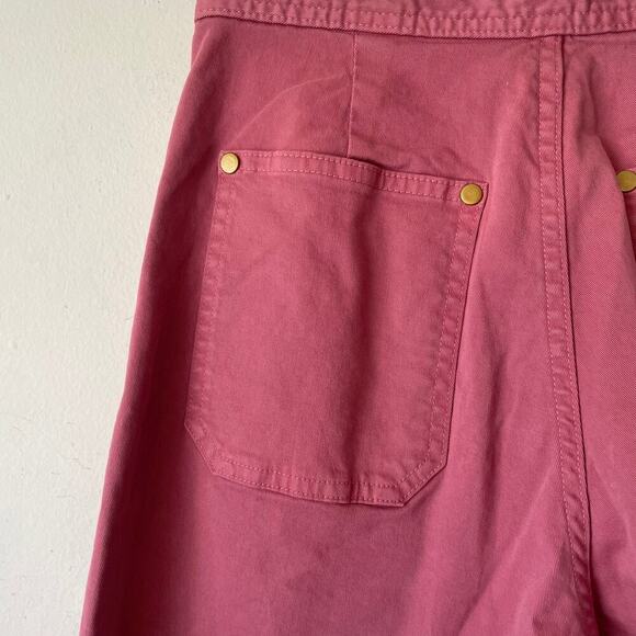 The Only Jane Women Chino Straight Leg Pant Trouser in Pink Maroon Size 2 - Picture 4 of 6